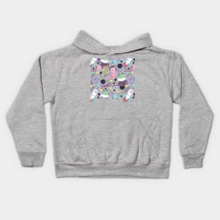 Stars, Rockets and Cats, Oh My! Kids Hoodie